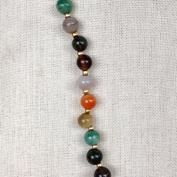 Vintage agate and Jade necklace - Picture 7 of 8